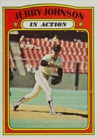 1972 Topps #36 Jerry Johnson In Action Baseball Card