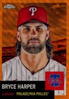 2022 Topps Chrome Platinum Anniversary #400 Bryce Harper Orange Wave Refractor Baseball Card