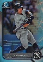 2022 Bowman Draft #BDC68 Anthony Volpe Chrome-Sky Blue Refractor Baseball Card