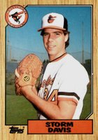 1987 Topps Tiffany #349 Storm Davis Baseball Card