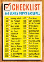 1962 Topps #98 2nd Series Checklist (89-176) Baseball Card
