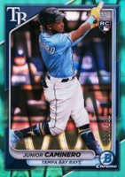 2024 Bowman Chrome #56 Junior Caminero Aqua Raywave Baseball Card