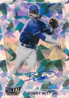 2021 Leaf Metal Draft 1990 Leaf Autographs #BWJ Bobby Witt Jr. Silver Crystals Baseball Card