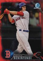 2016 Bowman Prospects #BCP62 Andrew Benintendi Chrome-Red Refractor Baseball Card