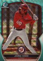 2023 Bowman Draft #BDC70 James Wood Chrome-Aqua Wave Baseball Card