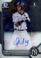 2022 Bowman Chrome Prospect Autographs #CPAOC Oswaldo Cabrera Baseball Card