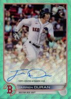 2022 Topps Chrome Rookie Autographs #RAJD Jarren Duran Aqua Wave Refractor Baseball Card