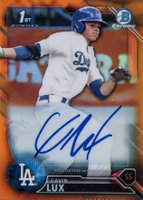 2016 Bowman Draft Chrome Draft Picks Autographs #CDAGL Gavin Lux Orange Refractor Baseball Card