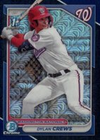 2024 Bowman Mega Box Chrome Prospects #23 Dylan Crews Navy Refractor Baseball Card