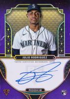 2022 Topps Triple Threads Rookie Autographs #RAJR Julio Rodriguez Amethyst Baseball Card