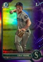 2022 Bowman Draft #BDC112 Cole Young Chrome-Purple Refractor Baseball Card