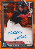 2024 Bowman Sapphire Edition Chrome Prospects Sapphire Autographs #WJ Walker Jenkins Orange Baseball Card