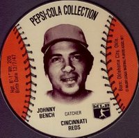 1977 Pepsi-Cola Baseball Stars Discs # Johnny Bench Baseball Card