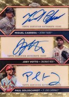 2023 Topps Chrome Update Triple Autographs #CVG Joey Votto/Miguel Cabrera/Paul Goldschmidt Superfractor 1/1 Baseball Card