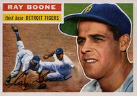 1956 Topps #6 Ray Boone White Back Baseball Card