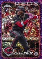 2024 Topps Chrome #44 Elly de La Cruz Purple Speckle Refractor Baseball Card