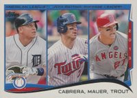 2014 Topps #103 Joe Mauer/Miguel Cabrera/Mike Trout Baseball Card
