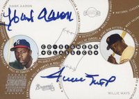 2003 Stadium Club CO-Signers #CS-AM Hank Aaron/Willie Mays Baseball Card