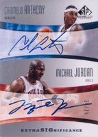 2004 SP Game Used Edition Extra Significance #AJ Carmelo Anthony/Michael Jordan Basketball Card