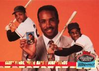 1993 Stadium Club Ultra-Pro #1 Barry Bonds/Bobby Bonds/Willie Mays Baseball Card
