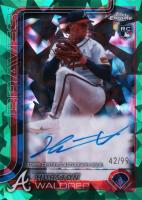 2025 Topps Chrome Sapphire Rookie Autographs #RA-HW Hurston Waldrep Green Baseball Card