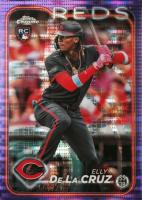 2024 Topps Chrome #44 Elly de La Cruz Purple Sonar Refractor Baseball Card