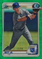 2020 Bowman Chrome Prospects #BCP25 Bobby Witt Jr. Green Refractor Baseball Card