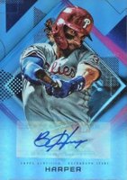 2020 Topps Fire Fire Autographs #FABH Bryce Harper Blue Baseball Card