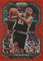2020 Panini Prizm #30 Tim Duncan Ruby Wave Basketball Card