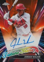 2024 Topps Chrome Future Stars Autographs #FSAJW Jordan Walker Orange Refractor Baseball Card