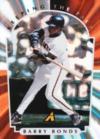 1997 New Pinnacle Keeping The Pace #6 Barry Bonds Baseball Card