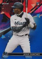 2021 Topps Finest #70 Jesus Sanchez Blue Refractor Baseball Card