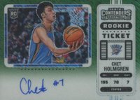 2022 Panini Contenders #137 Chet Holmgren Variation-Autograph-Premium Edition-Green Shimmer Basketball Card