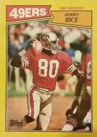 1987 Topps Box Bottoms Hand Cut #K Jerry Rice Football Card