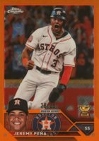 2023 Topps Chrome Logofractor Edition #113 Jeremy Pena Orange Refractor Baseball Card