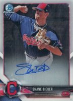 2018 Bowman Chrome Prospects Autographs #BCPASB Shane Bieber Baseball Card