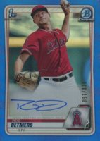 2020 Bowman Draft Chrome Draft Picks Autographs #CDARD Reid Detmers Blue Refractor Baseball Card
