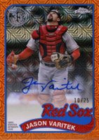 2024 Topps Silver Pack 1989 Chrome Promo #JV Jason Varitek Update-Autograph-Orange Refractor Baseball Card