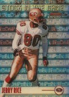 1999 Bowman Chrome Stock in the Game #S18 Jerry Rice Refractor Football Card