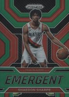2022 Panini Prizm Emergent #15 Shaedon Sharpe Green Prizm Basketball Card
