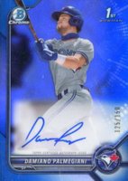 2022 Bowman Chrome Prospect Autographs #CPADP Damiano Palmegiani Blue Refractor Baseball Card