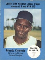 1968 Atlantic Oil Play Ball Game-Perforated # Roberto Clemente Game Rules Back Baseball Card