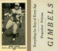 1916 Gimbels #105 Tom Long Baseball Card