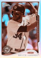 2014 Topps Chrome #150 Bryce Harper Batting-Sepia Refractor Baseball Card