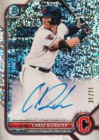 2022 Bowman Draft Chrome Draft Pick Autographs #CDACD Chase Delauter Sparkle Refractor Baseball Card