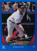 2011 Bowman Chrome #129 Derek Jeter Blue Refractor Baseball Card