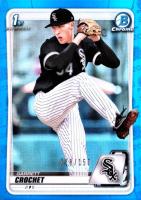 2020 Bowman Draft #BD95 Garrett Crochet Chrome-Blue Refractor Baseball Card