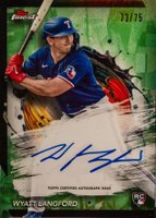 2024 Topps Finest Finest Autographs #FAWL Wyatt Langford Green Refractor Baseball Card