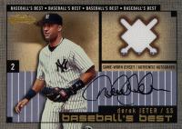 2002 Fleer Showcase Baseball's Best # Derek Jeter Memorabilia Autograph-Gold Baseball Card