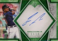 2019 Topps Transcendent Framed Transcendent Autographs #RAJ Ronald Acuna Jr. Variation-Emerald Baseball Card